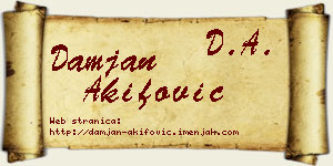 Damjan Akifović vizit kartica